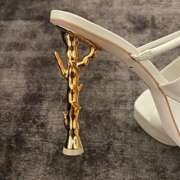 Cult Gaia White Heels Gold Bamboo - Picture 7 of 10